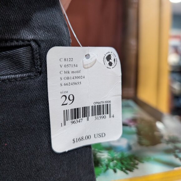 NWT Free People Retro Firecracker Red Star Black Jeans 29 Flare Americana High - Picture 6 of 8